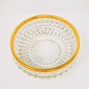 German Lead Crystal Bowl - 24K Gilded Rim, 7-inch diameter 1960s